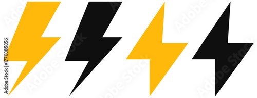 thunder bolt flash icon, yellow flash lightning bolt icon - Electric power icon symbol - Power energy icon sign. vector illustration
