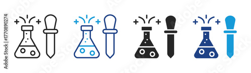 Chemical Experiment icon set multiple style collection