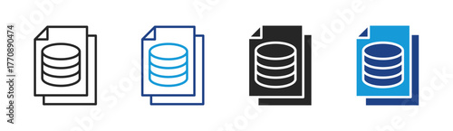Data Archive icon set multiple style collection