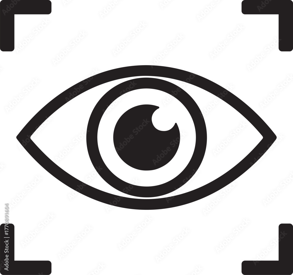 Fototapeta premium Modern eye scanning icon futuristic technology vision biometric identification security surveillance data recognition concept symbol