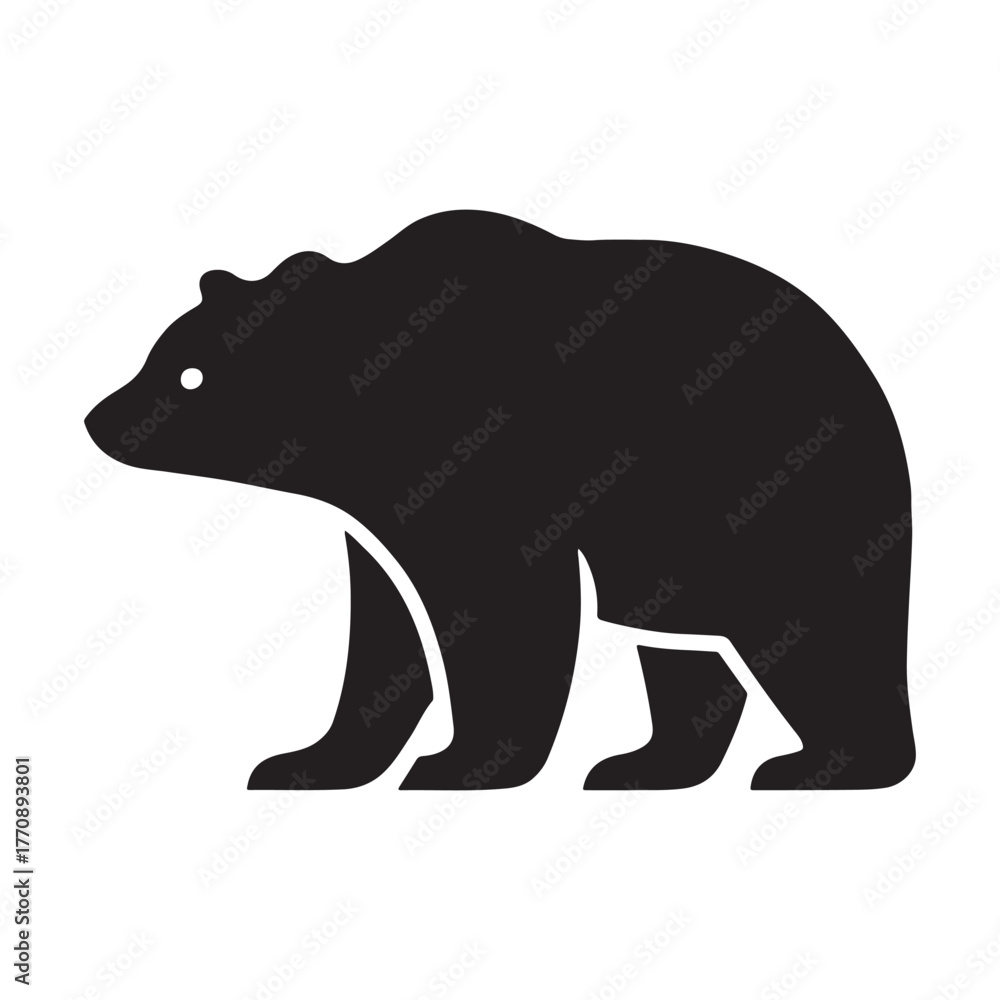 Fototapeta premium Stylized bear illustration with bold lines and vibrant colors
