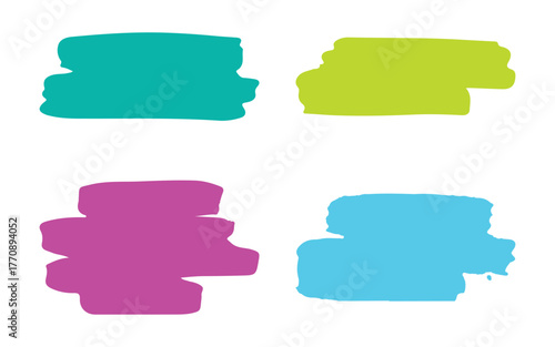 Colorful Brush Stroke Set Abstract Background for Creative Design Use