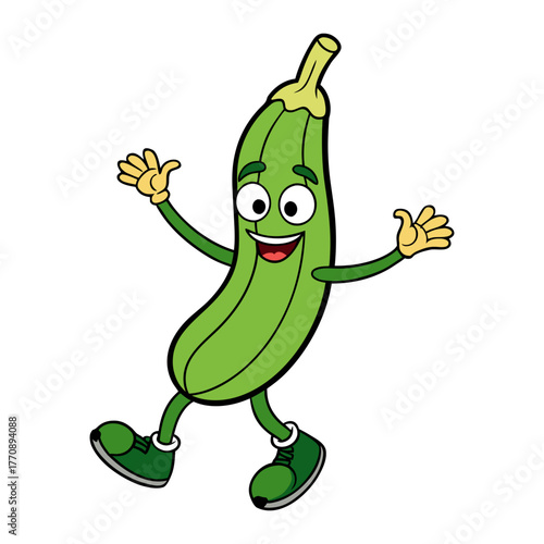 zucchini happily like a dancer