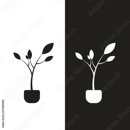 tree vector illustration in black and white
