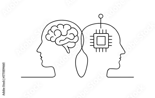 Human and artificial intelligence connection in minimalist linear design
