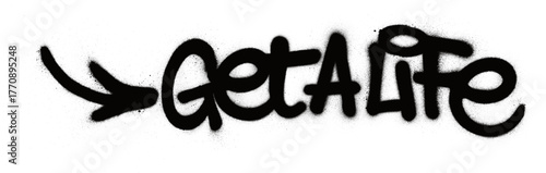 graffiti marked word sprayed in black over white