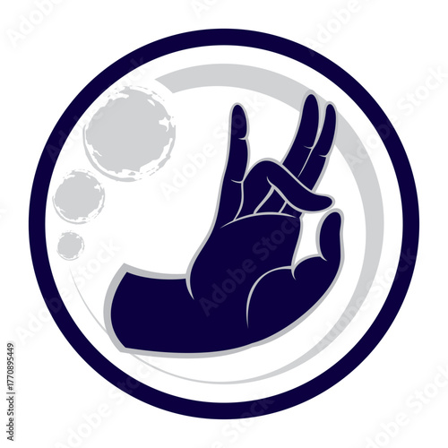 Stilised  meditative finger closures. Hand icon illustration. Hand gesture illustration. 