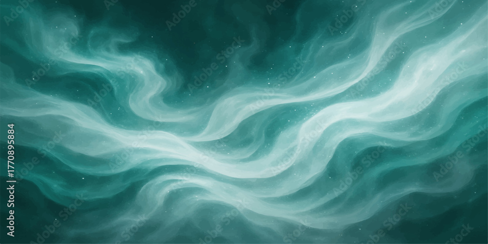Fototapeta premium Flowing abstract blue and green waves create a smooth, soft liquid design and texture pattern