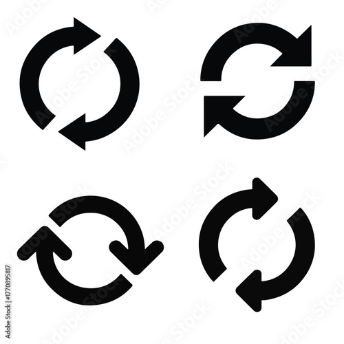 Refresh, Reload, Sync, Update Circular Arrow Symbol Icon Set