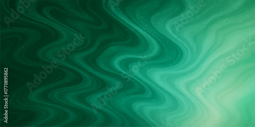 Abstract flowing green and blue satin silk wave pattern illustration backgrounds