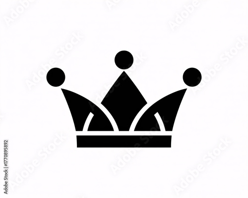 Striking black crown symbol represents royalty, power, leadership, and success, perfect for modern branding and design projects