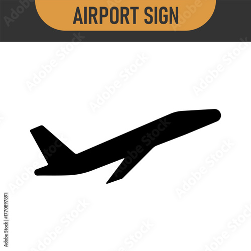 Arrivals and departure plane signs. Airport Sign. Simple icons, airplane landing and takeoff. Airport icons set: departures, arrivals. Vector illustration Aircraft or Airplane