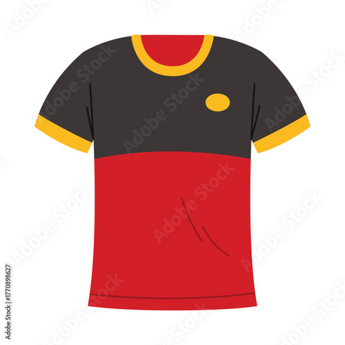 Isolated Belgium football shirt in national colors for sports and fan apparel vector illustration