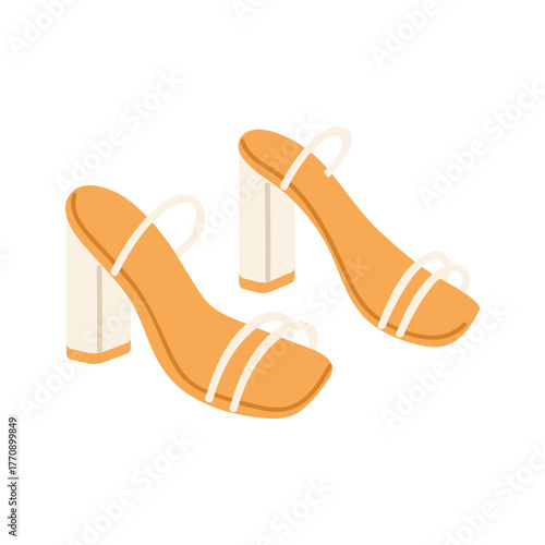 Stylish isolated women high heel sandals for fashion and summer outfit concepts vector illustration