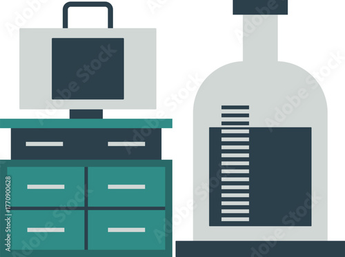 Modern abstract furniture and object graphic design elements