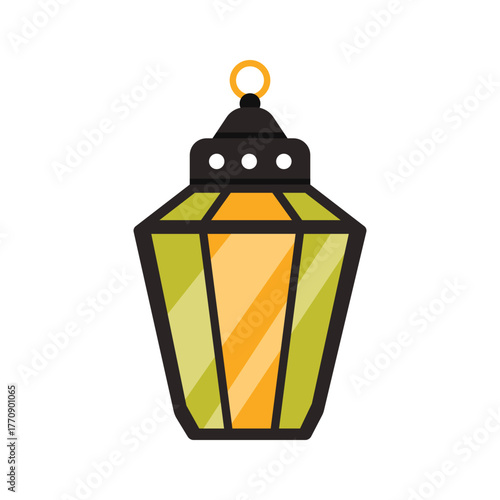 Colorful traditional UAE lantern isolated on white background for Ramadan and festive decoration vector illustration