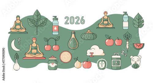 Healthy lifestyle and wellness concept for the year 2026
