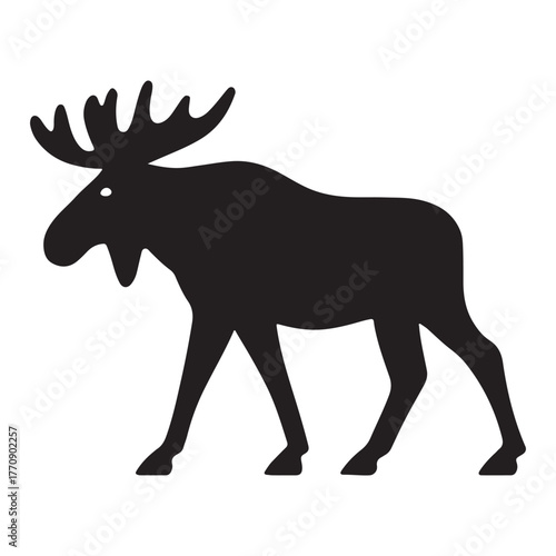 Majestic moose illustration in natural forest setting