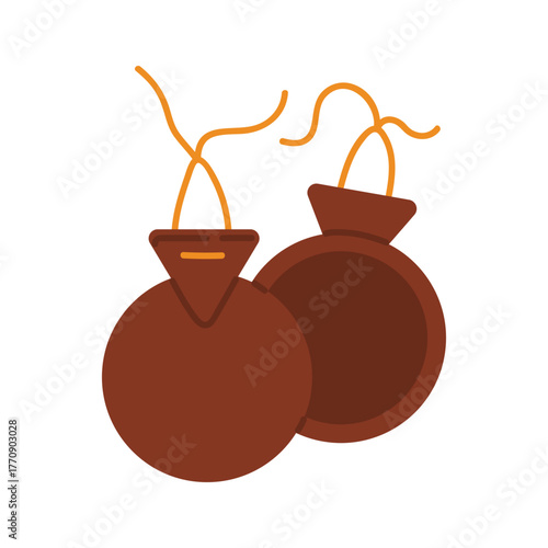 Flat isolated castanets icon representing Spanish music and dance culture vector illustration