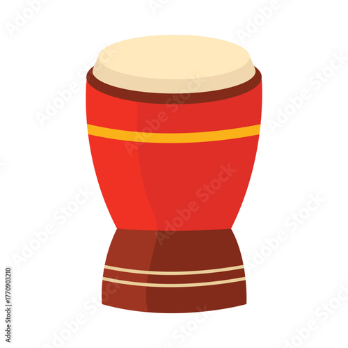 Colorful isolated Turkish drum on white background for music and culture projects vector illustration