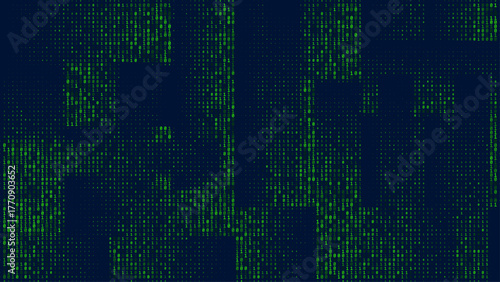 matrix style binary code digital falling numbers blue background	