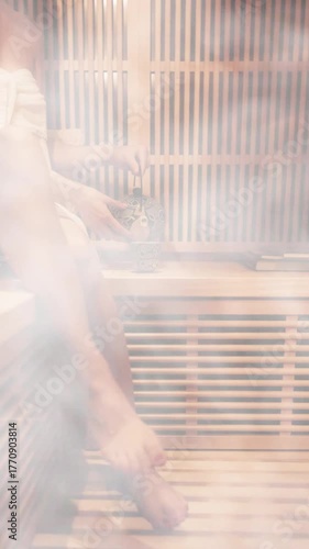 Animated Sauna Instagram Story Video with Steam Overlay