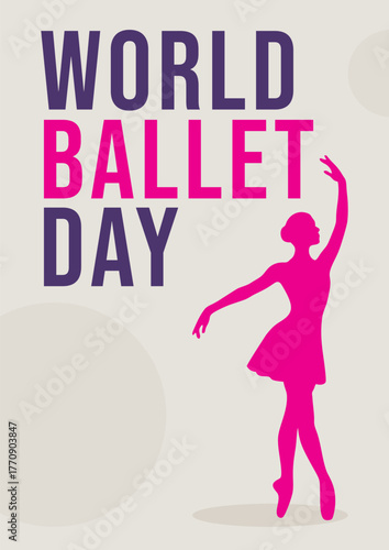 ballet dancer illustration for World Ballet Day celebration poster.