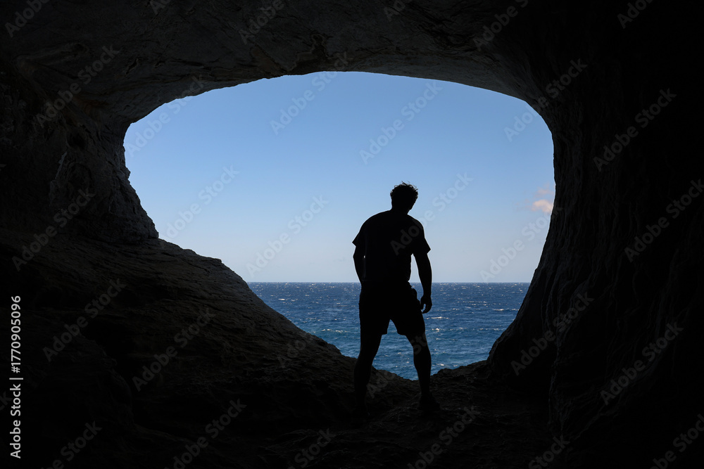 Fototapeta premium Cave exploration in Greece