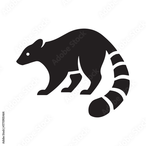 Stylized ringtail animal illustration with vibrant color accents