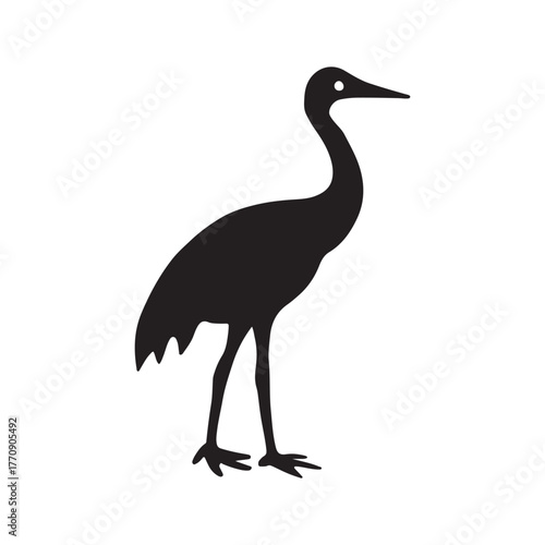 Elegant sandhill crane illustration in flight