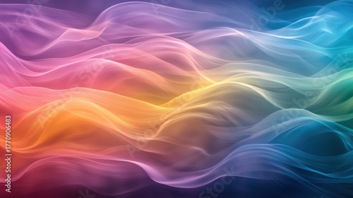 Diffraction wave patterns laser interference colorful flowing abstract waves optical phenomena vibrant spectrum gradual transitions smooth digital