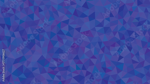 Vibrant blue and purple geometric shapes fill the entire frame.