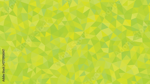 Vibrant green mosaic pattern fills the entire frame with abstract shapes