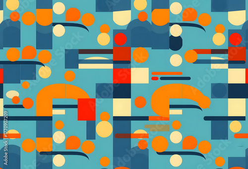 vibrant abstract geometric pattern with diverse shapes