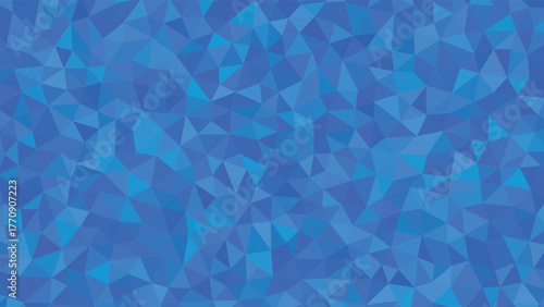 Vibrant blue geometric background with a low poly triangular pattern