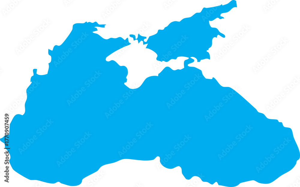 Fototapeta premium Vector Map of Black Sea Map Shape Silhouette