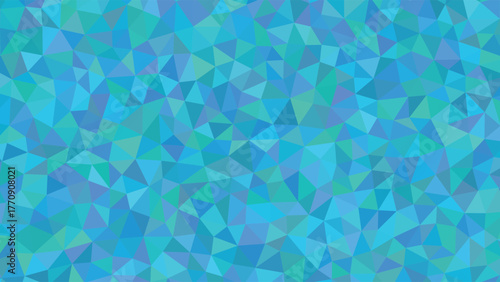 Abstract Mosaic A Geometric Wonderland of Blue and Green Triangles