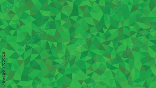Abstract green polygonal background with a low-poly geometric pattern and triangular shapes