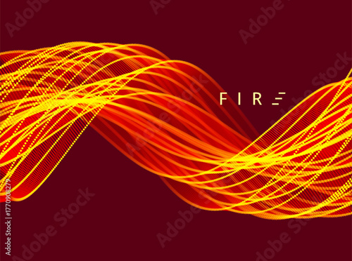 Flame fire background for design and presentation. Vector illustration with motion effect.