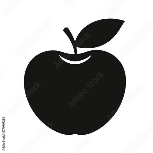 apple fruit with leaf flat vektor