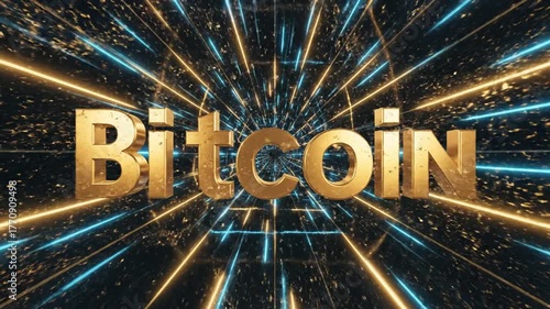 Bitcoin cryptocurrency digital currency concept with abstract background