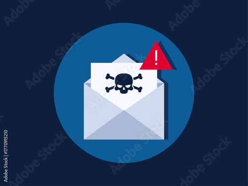 Spam email warning concept vector illustration in modern flat design