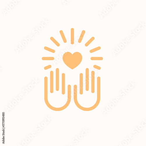 Vector logo design template for massage salon. Hand icon.	