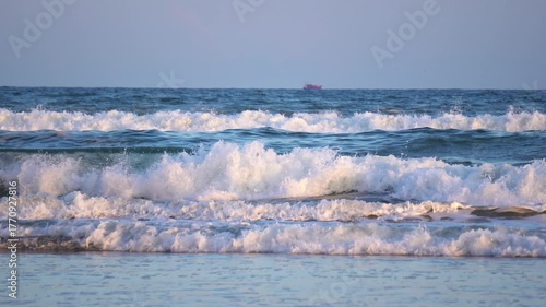 waves on the indian beach.