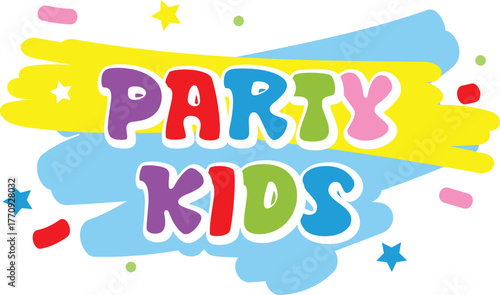 Beautiful typography Party kids with full color for kids