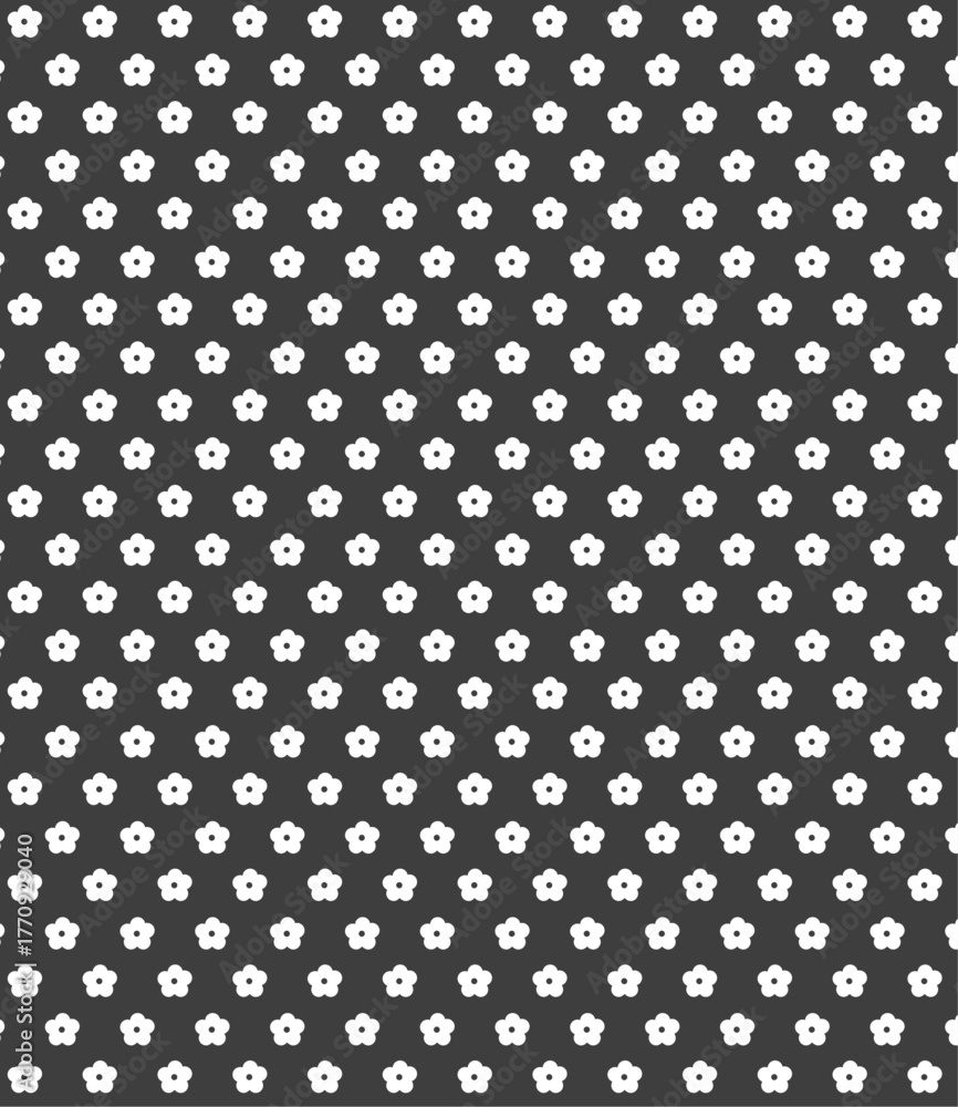 Cute Seamless Minimalist Flower Pattern Vector