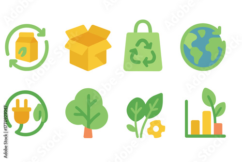 Eco-friendly outline icon set. Sustainability, recycling, environment icons collection