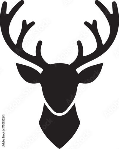 Elegant Stag Head Silhouette Graphic Illustration for Design Purposes