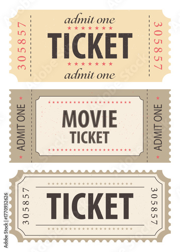 a set of vintage tickets