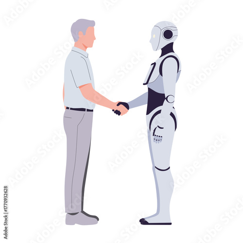 AI and human interaction concept